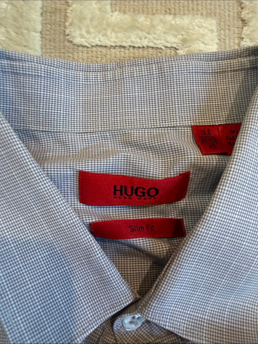 HUGO Men's Light Blue/Gray Long-Sleeve Dress Shirt - Picture 2 of 5